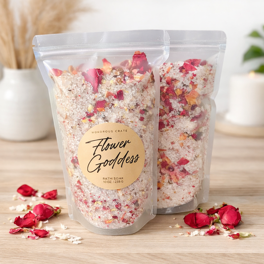 Himalayan Rose Bath Salt: Essential Oils, Dried Flowers